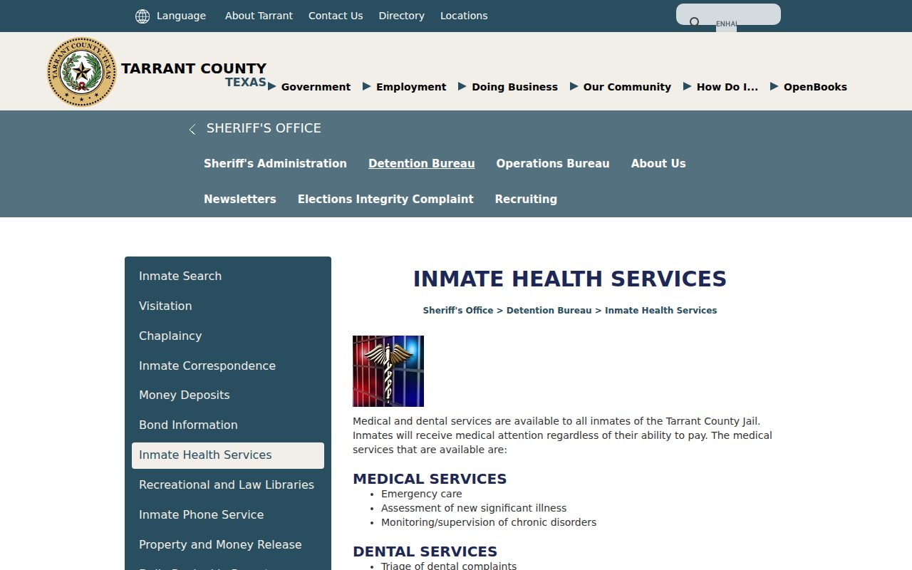 Inmate Health Services screenshot
