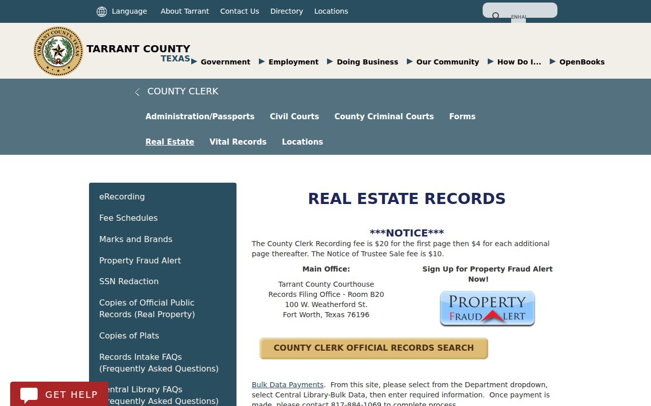 County Clerk – Real Estate Records screenshot