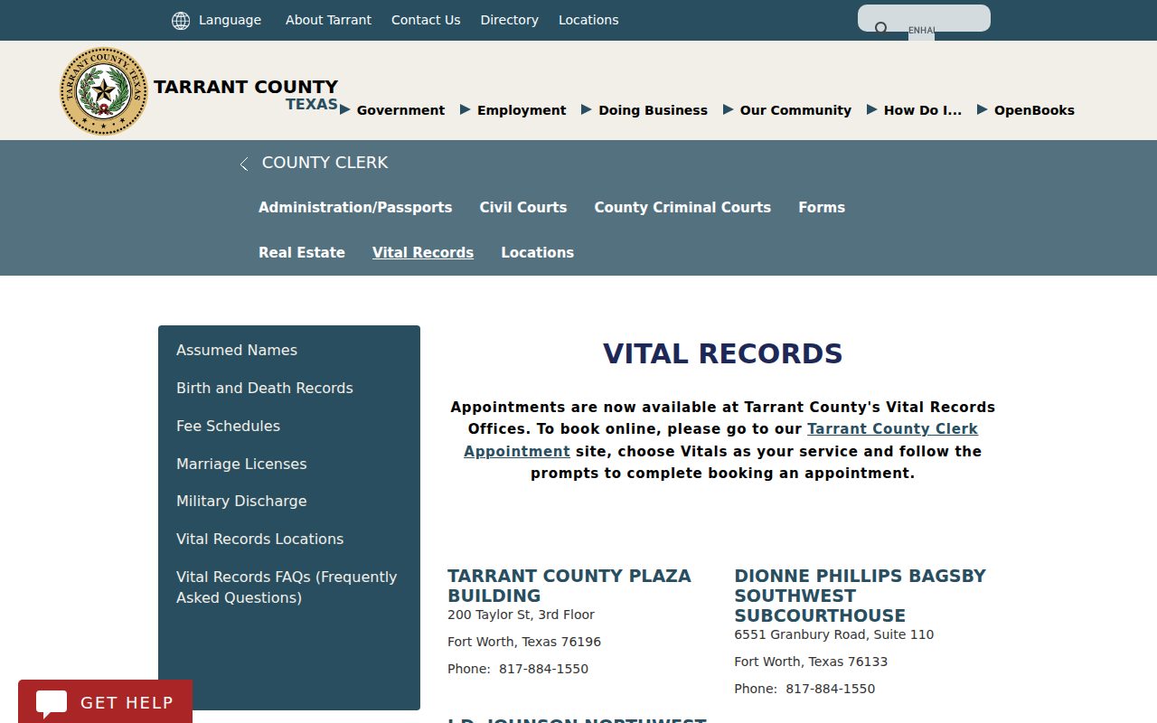 County Clerk – Vital Records screenshot